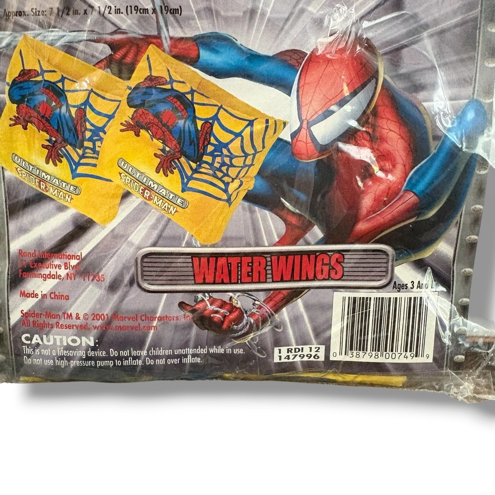 Vintage 2001 Marvel Ultimate Spider-Man Water Wings Arm Floaties New - Picture 2 of 4